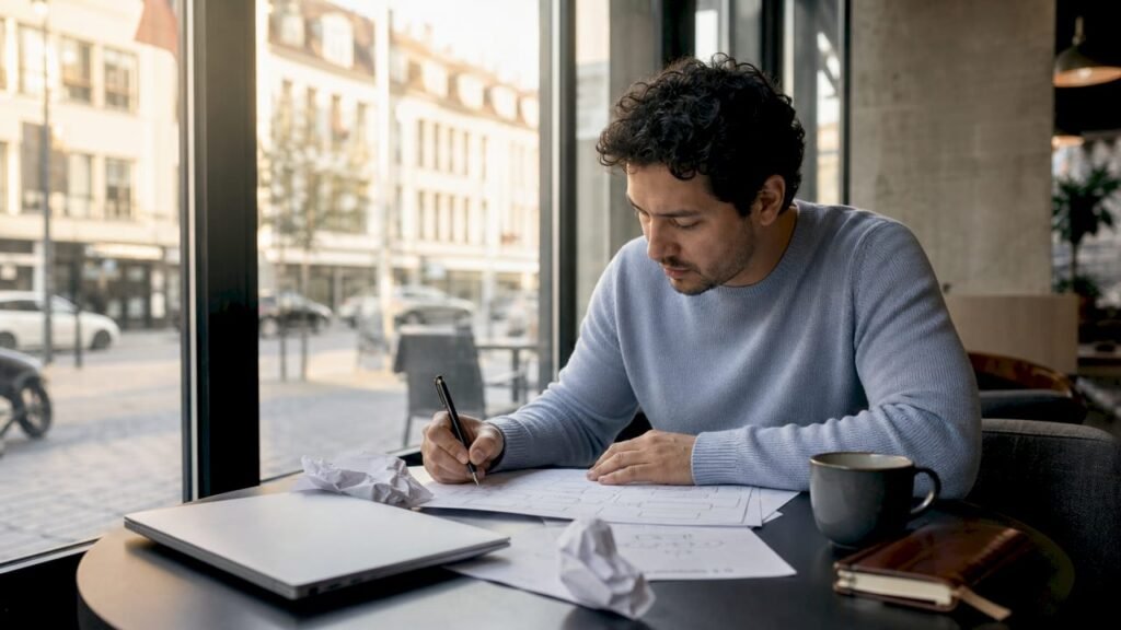 Software architect reviewing web app technology stack