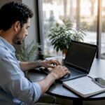 Developer working on cross-platform app code