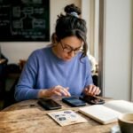 Developer testing mobile app performance on devices